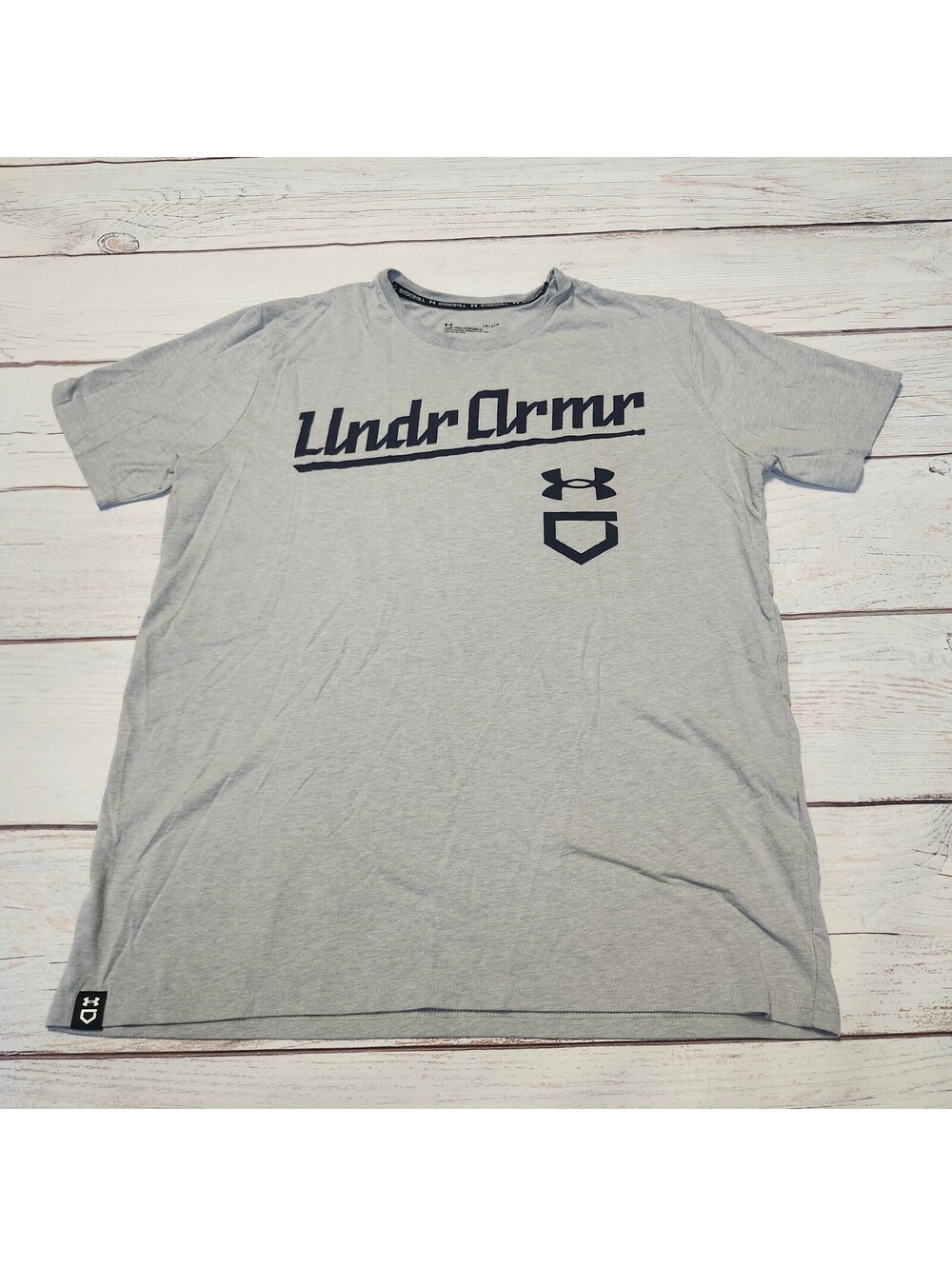 Under Armour Loose Fit Gray Baseball T-Shirt Large